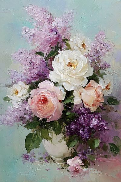 Pastel Floral Bouquet Fine-Art Poster. poster print