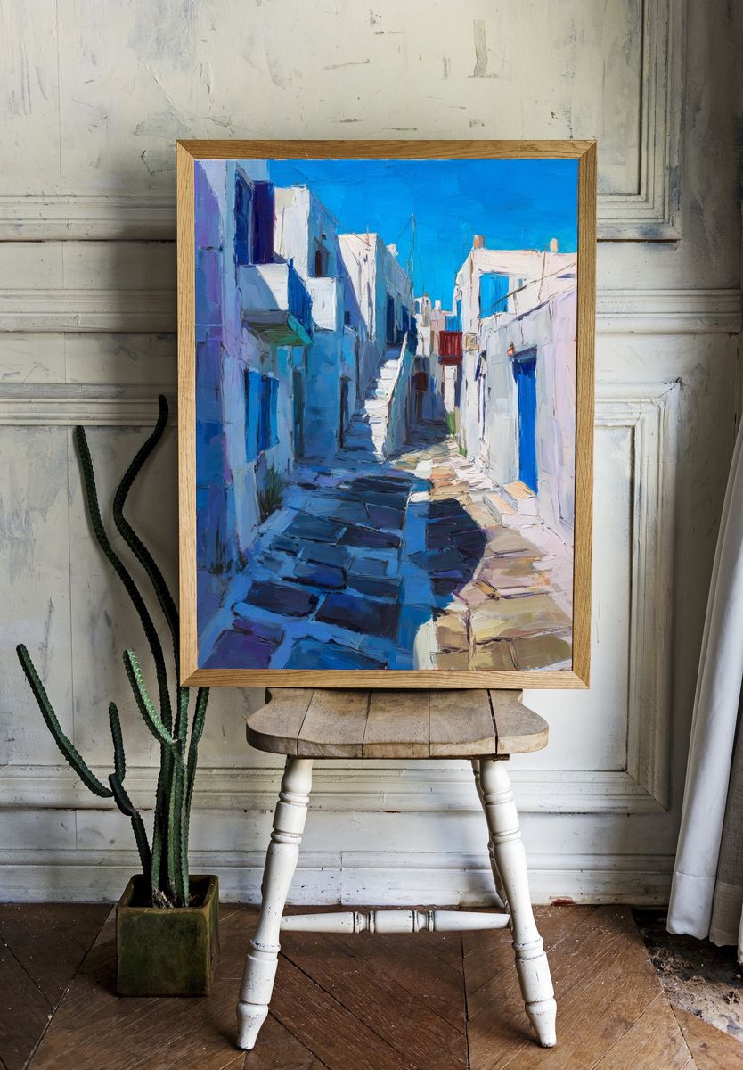 Mediterranean Alleyway — Fine Art Print. — room view 1