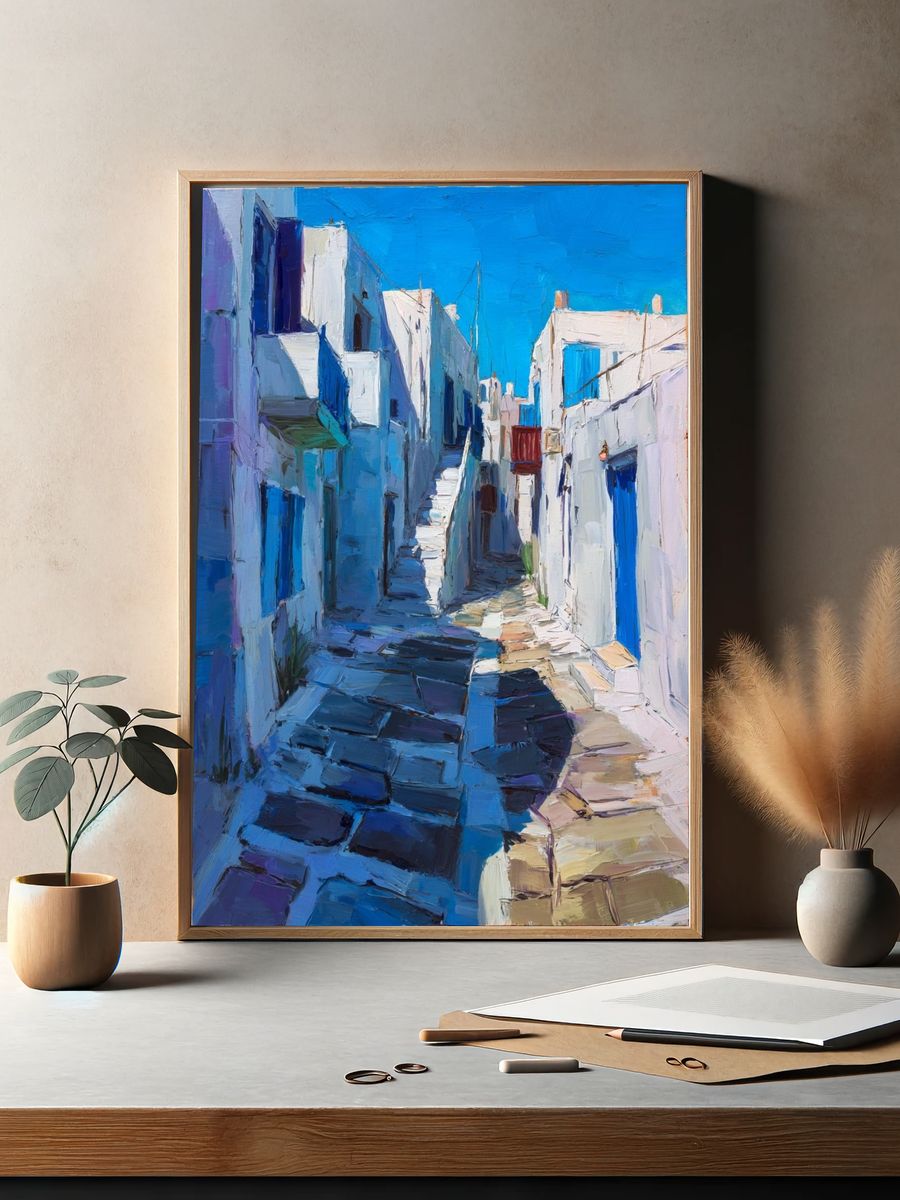 Mediterranean Alleyway — Fine Art Print. — room view 2