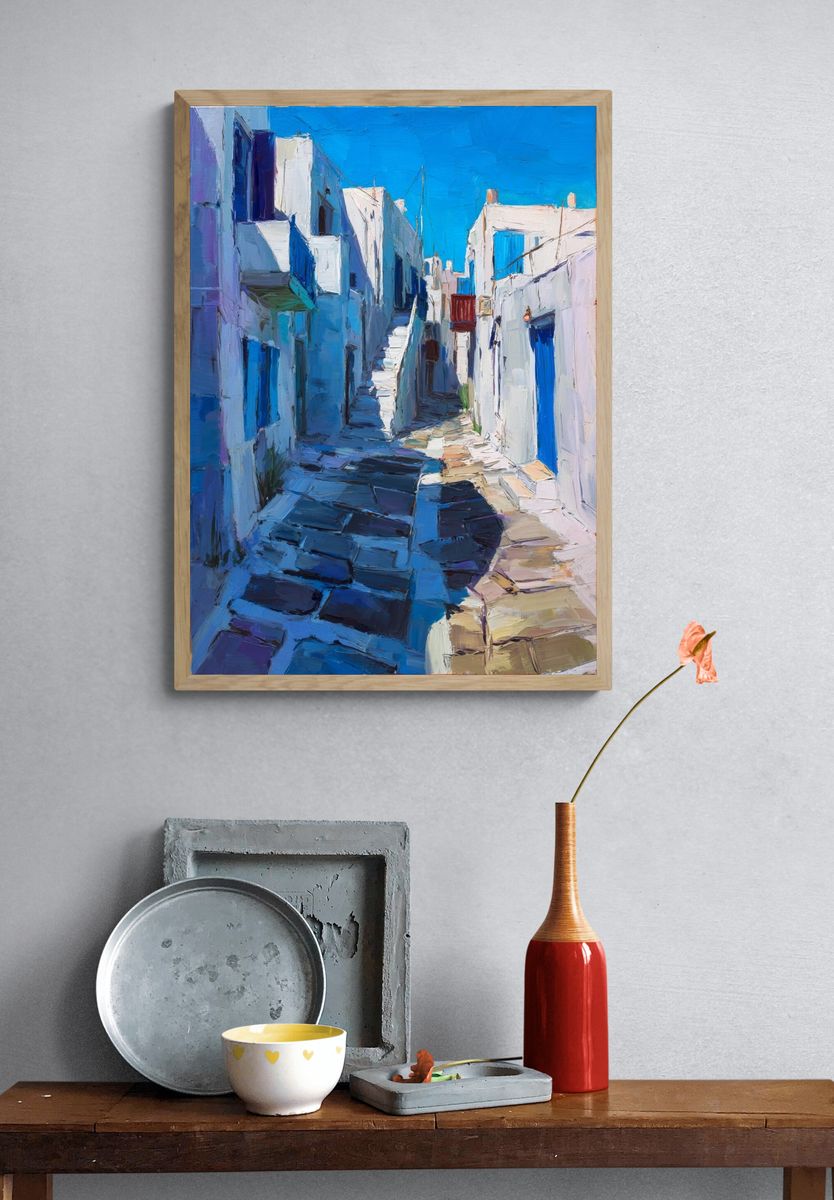 Mediterranean Alleyway — Fine Art Print. — room view 3