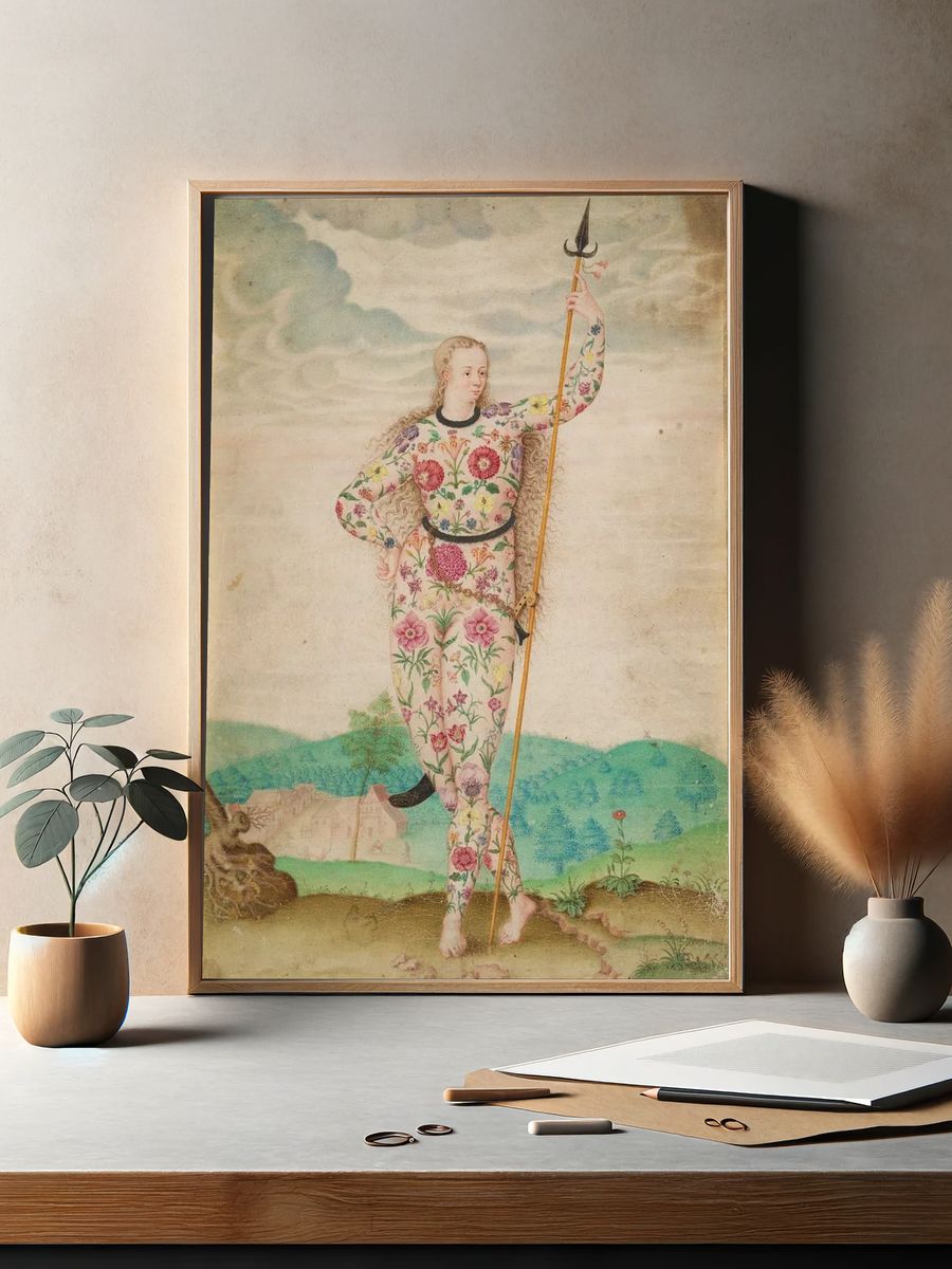 Floral Warrior — Fine Art Print. — room view 2