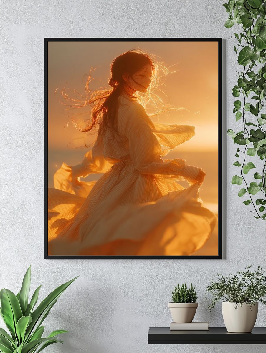 Woman in Flowing Dress — Fine Art Print. — room view 4