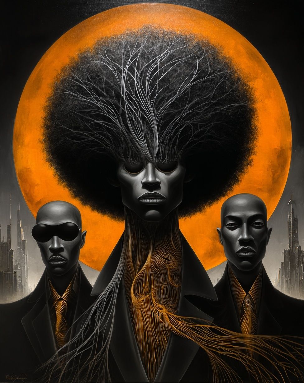 Urban Afrocentric Portrait — Fine Art Print. poster detail