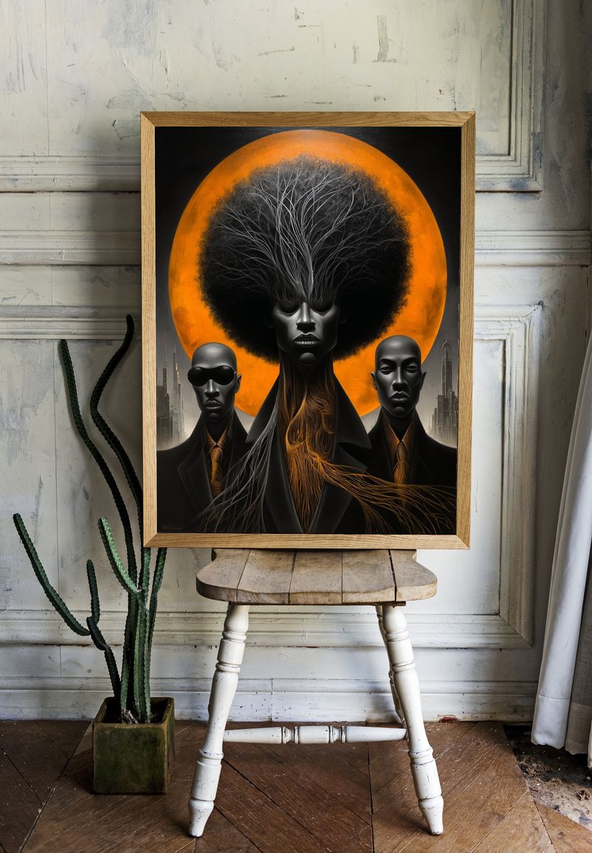 Urban Afrocentric Portrait — Fine Art Print. — room view 1