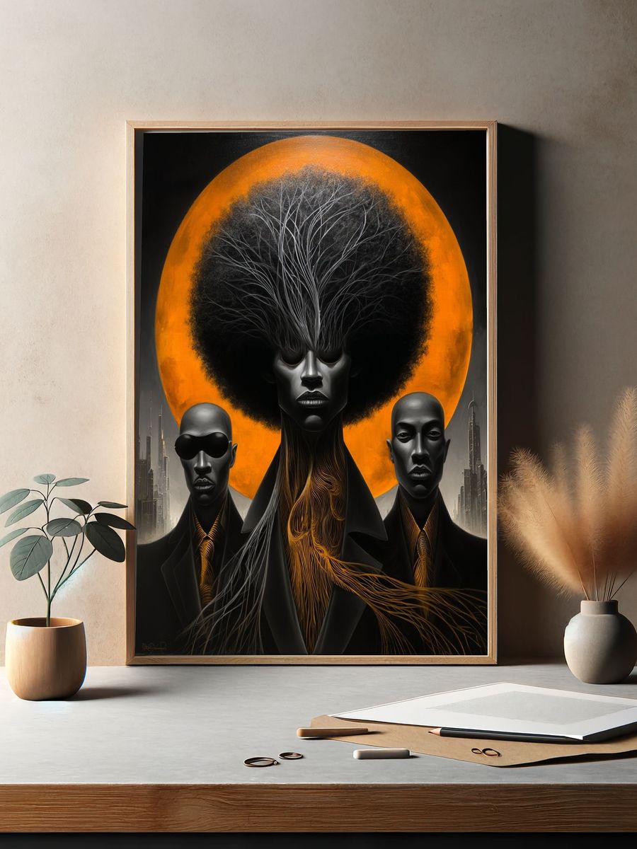 Urban Afrocentric Portrait — Fine Art Print. — room view 2