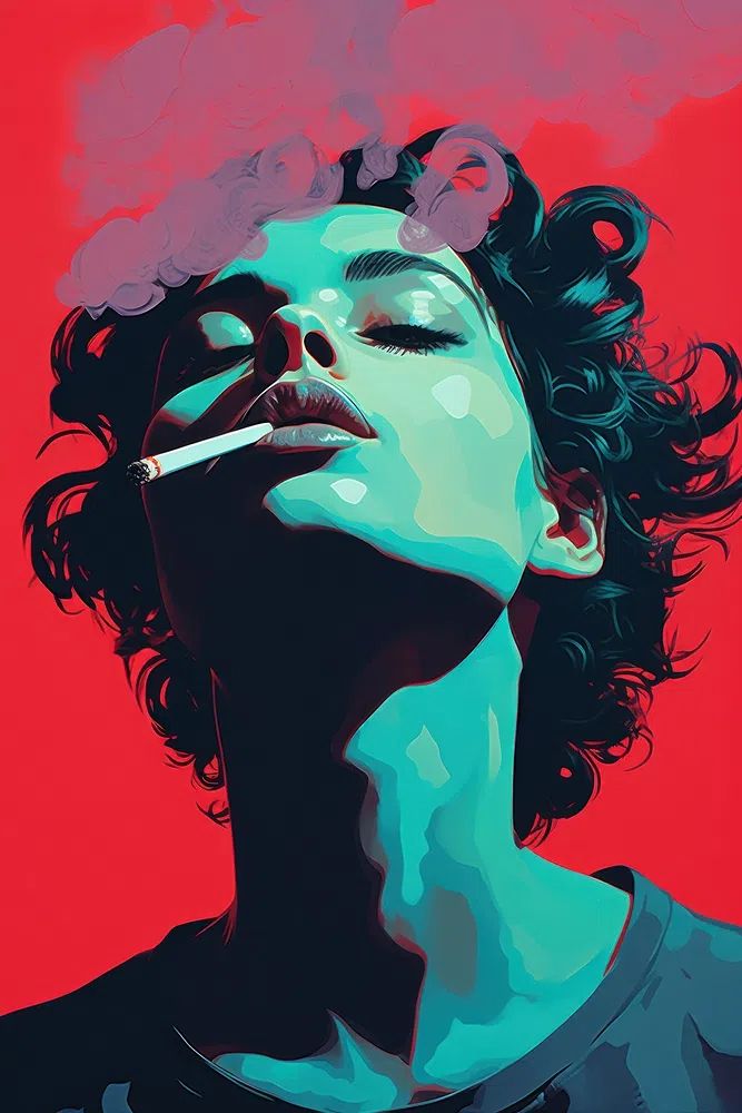 Smoking Woman Pop-Art Poster. poster — fine-art art