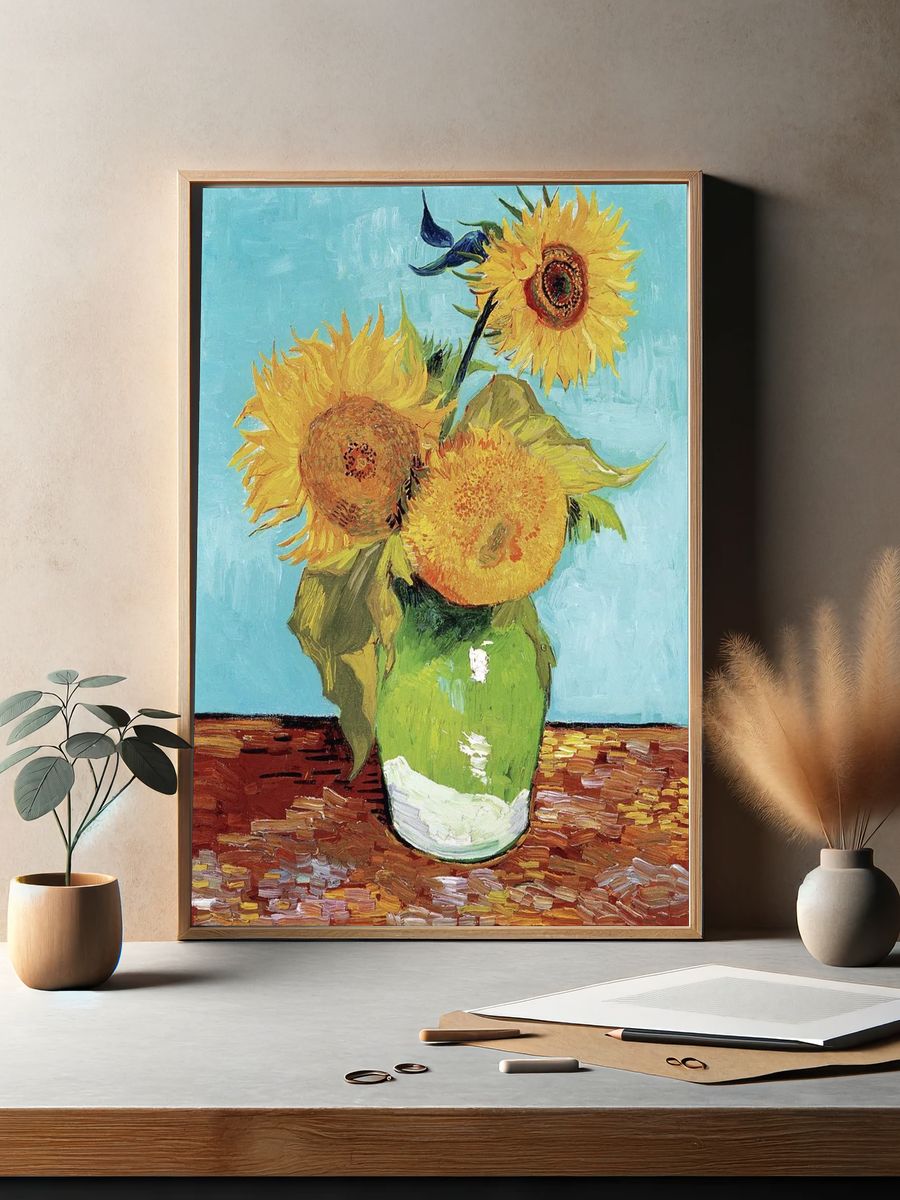 Sunflowers — Fine Art Print. — room view 2