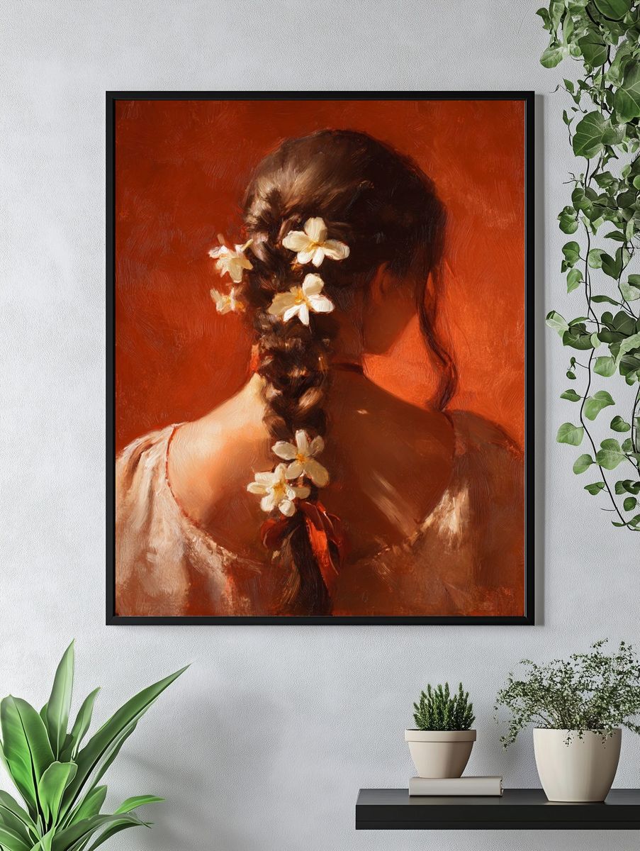 Braided Floral Portrait Print. — room view 4