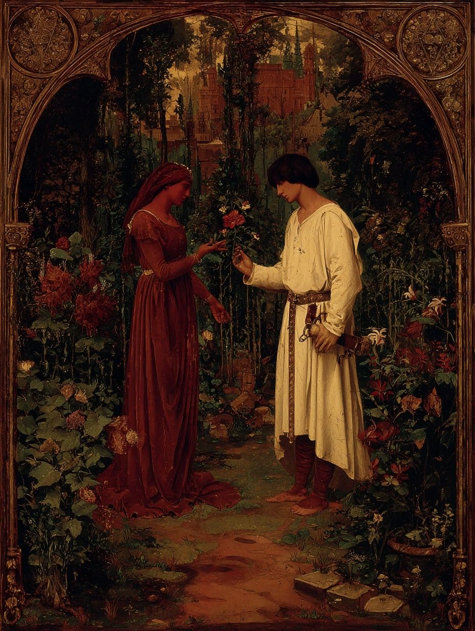 Romantic Garden Encounter Fine-Art Print. poster detail