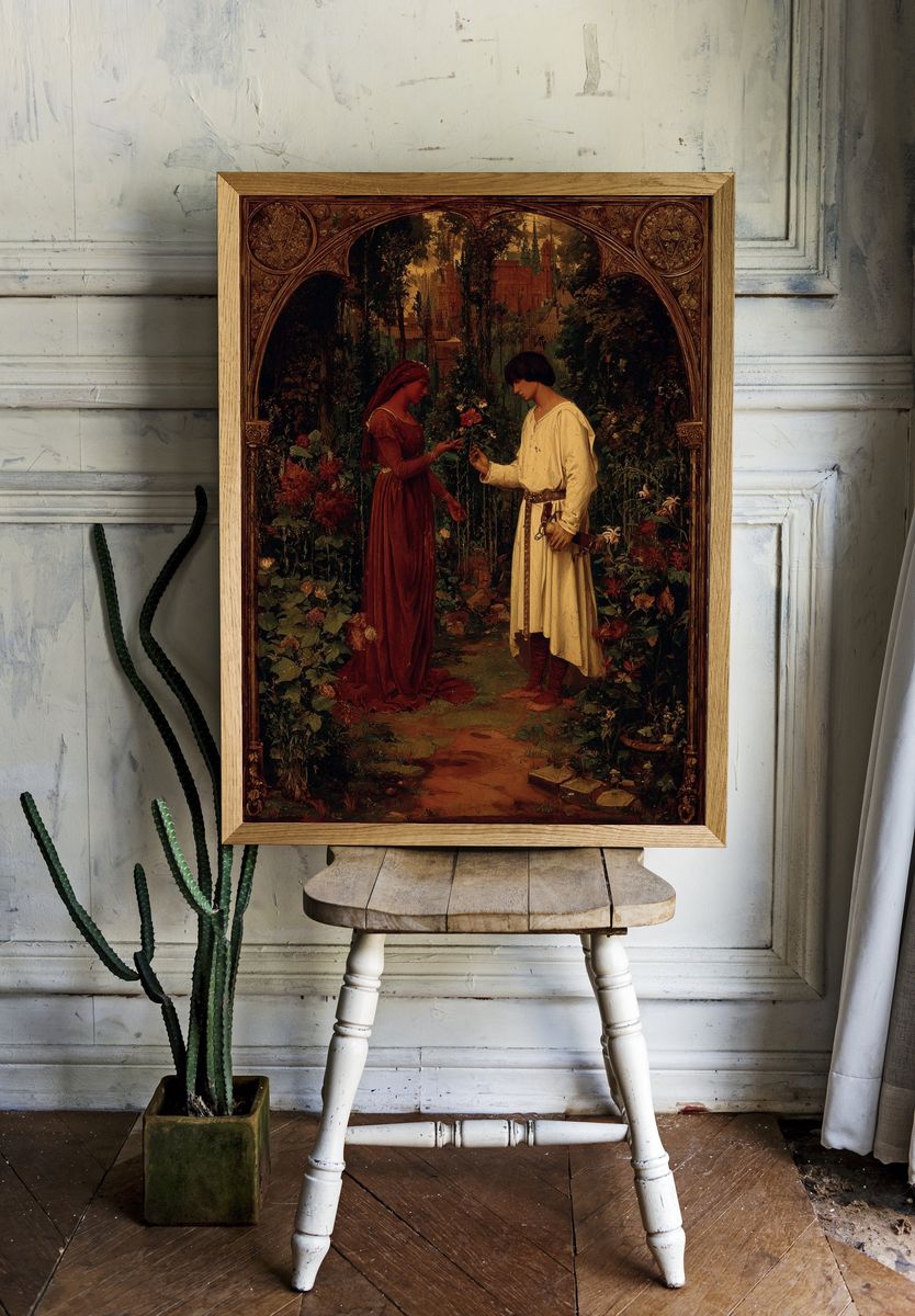 Romantic Garden Encounter Fine-Art Print. — room view 1