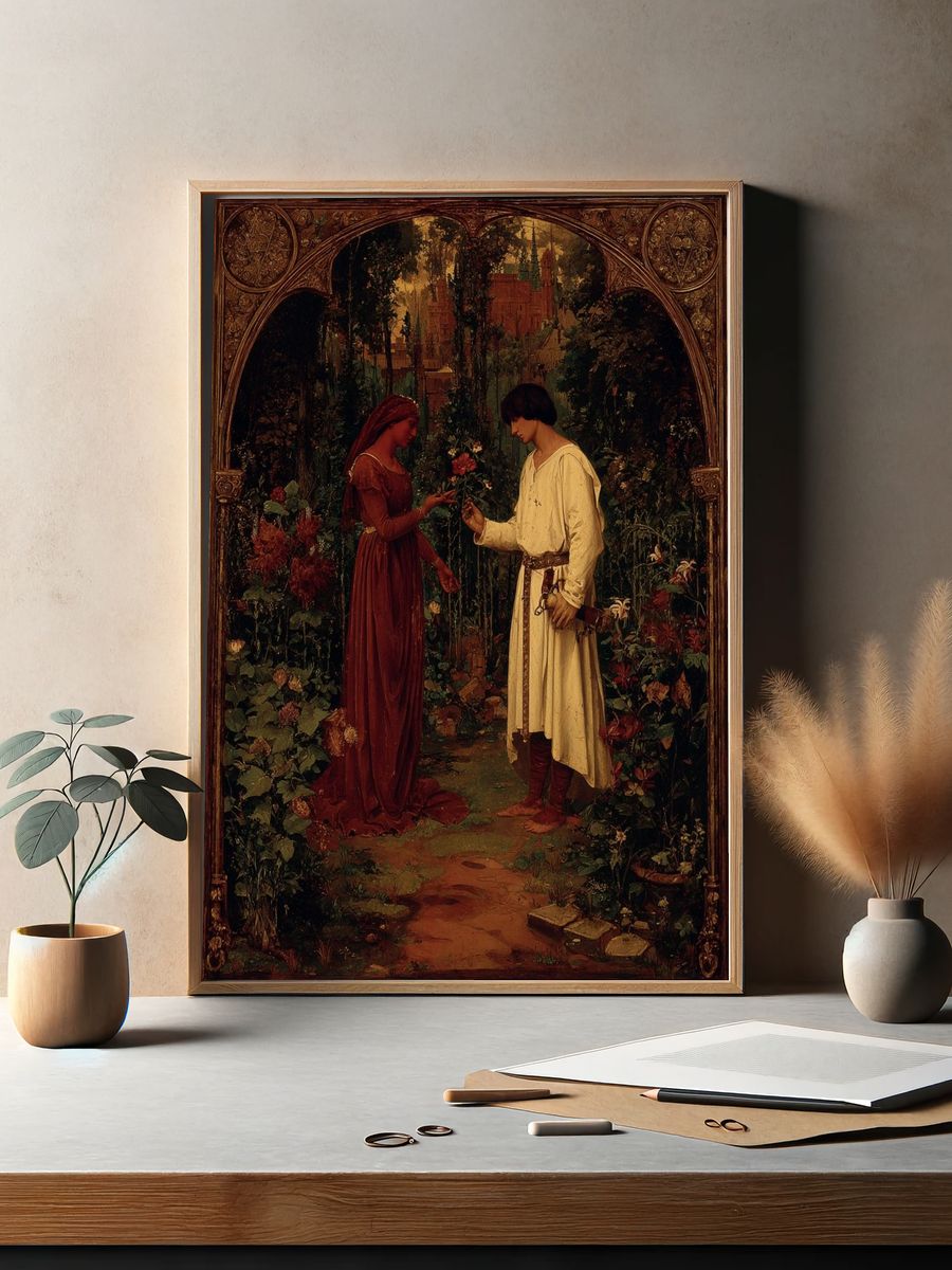 Romantic Garden Encounter Fine-Art Print. — room view 2