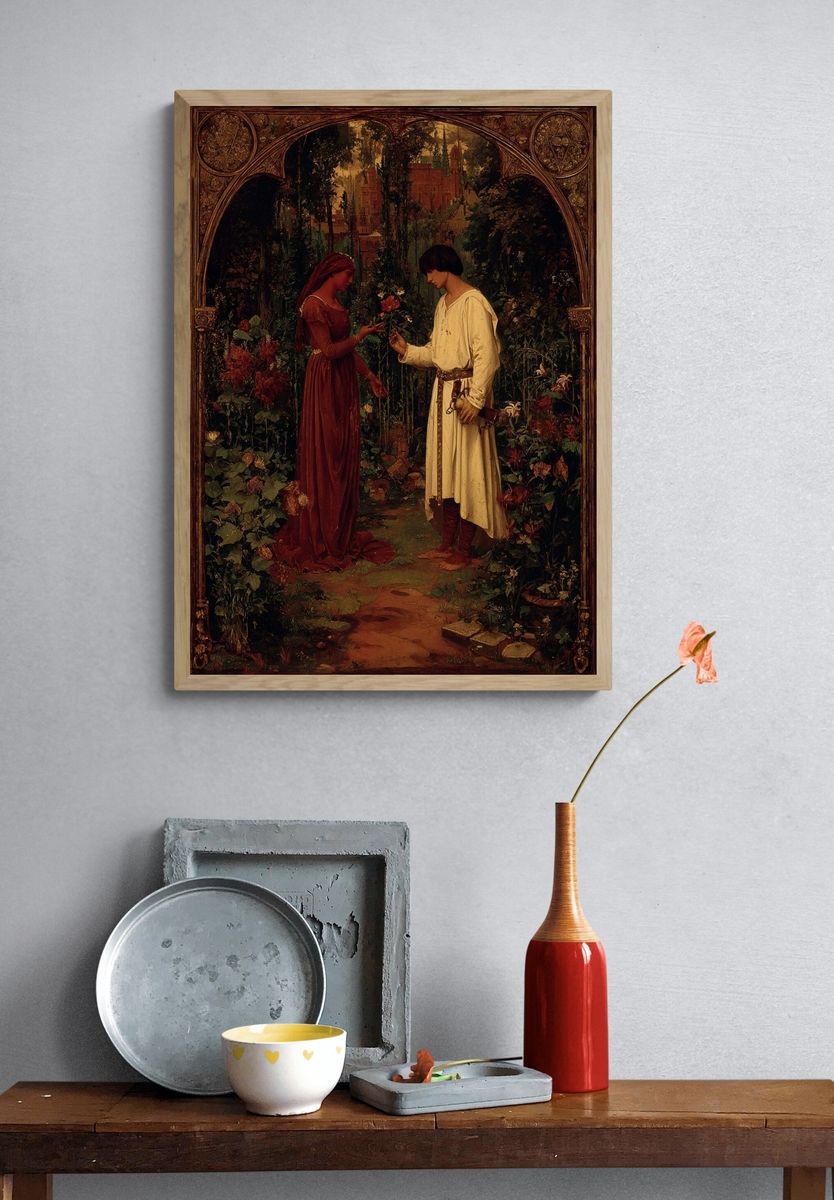 Romantic Garden Encounter Fine-Art Print. — room view 3