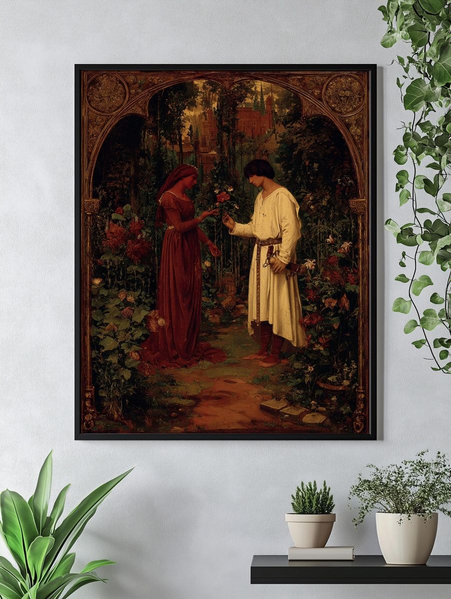 Romantic Garden Encounter Fine-Art Print. — room view 4