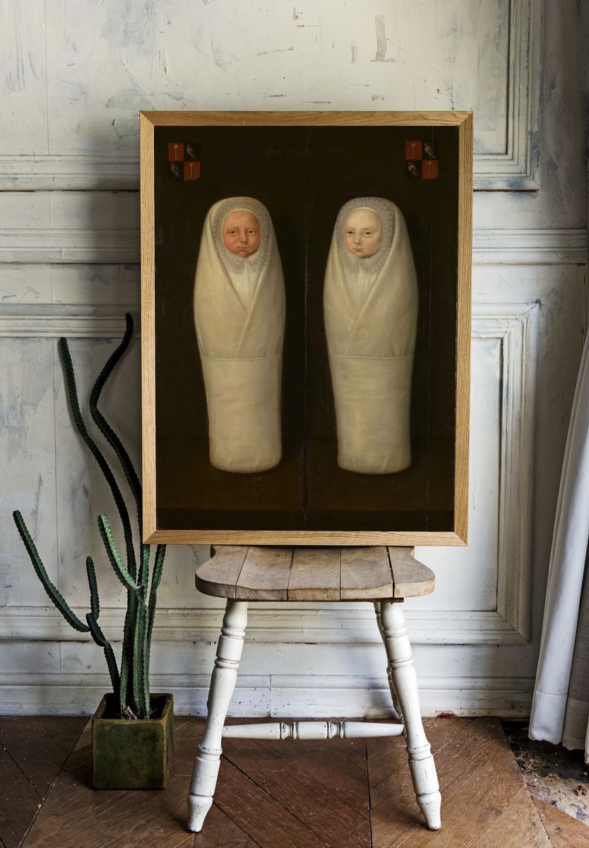 Twins in White Garments — Fine Art Print. — room view 1