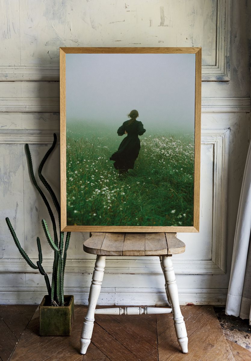 Woman in Black Dress — Fine Art Print. — room view 1