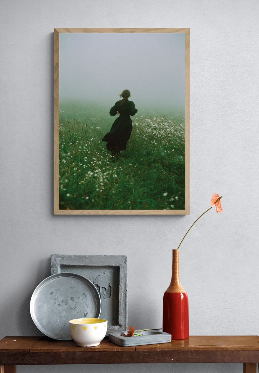 Woman in Black Dress — Fine Art Print. — room view 3