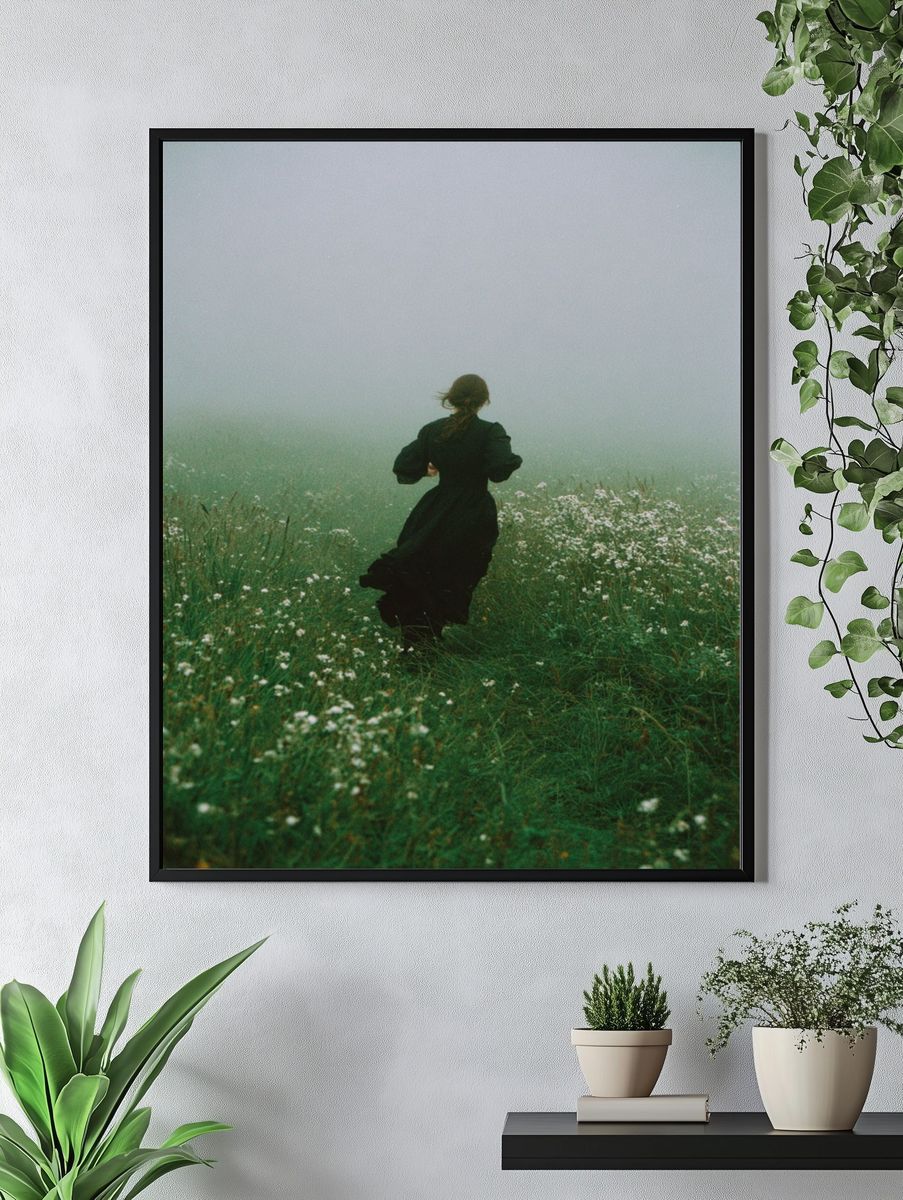Woman in Black Dress — Fine Art Print. — room view 4