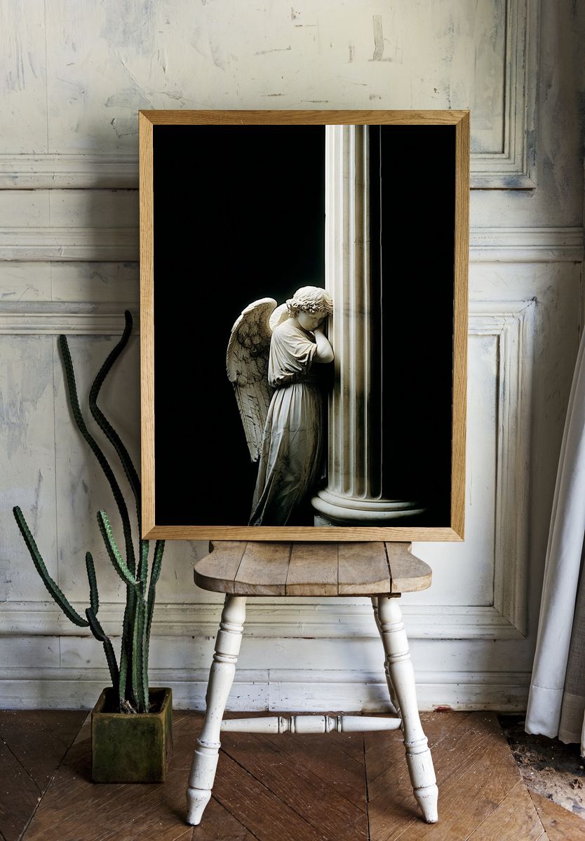 Angel Statue — Fine Art Print. — room view 1