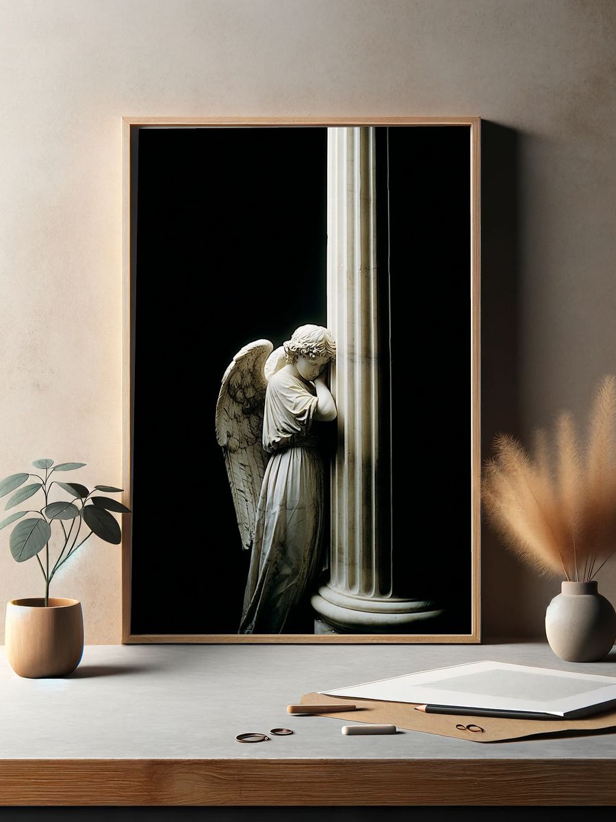 Angel Statue — Fine Art Print. — room view 2