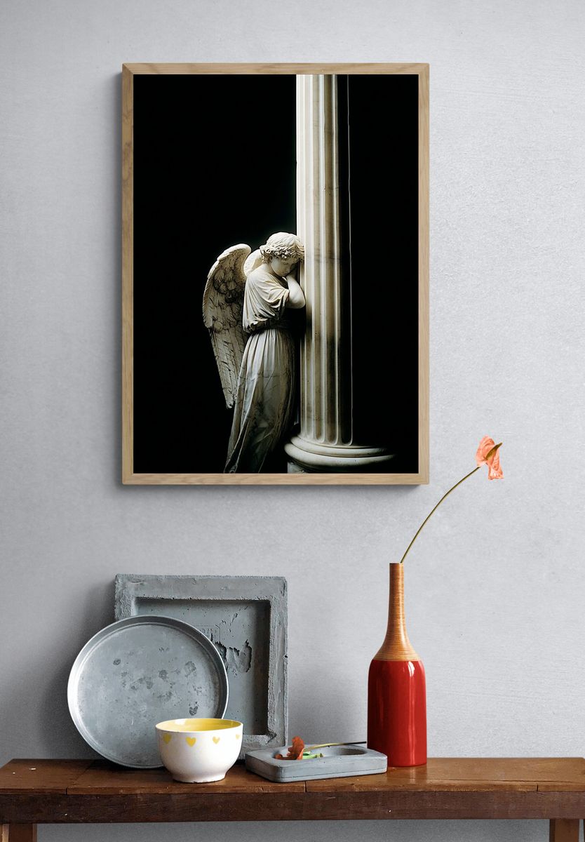 Angel Statue — Fine Art Print. — room view 3