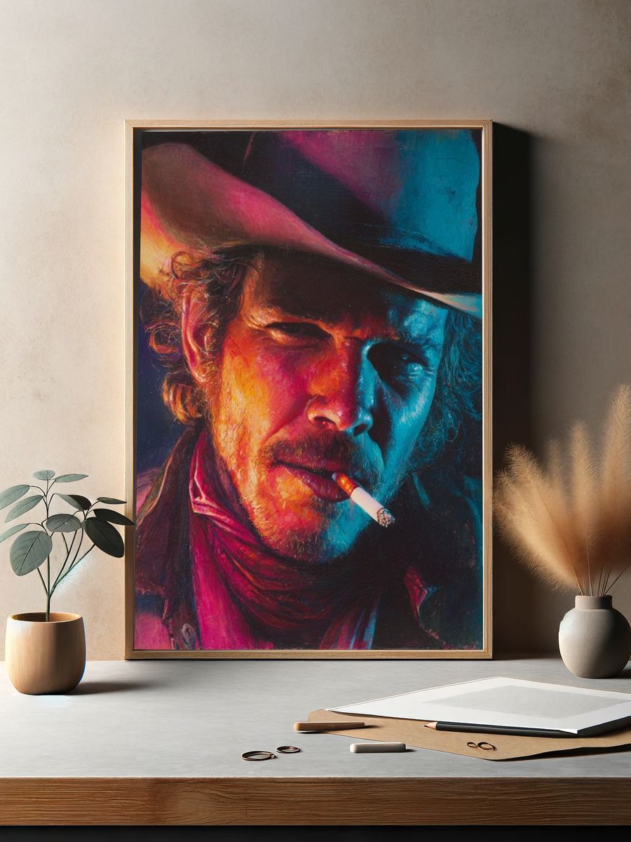 Cowboy Portrait Fine-Art Poster. — room view 2