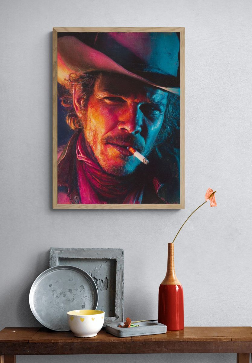 Cowboy Portrait Fine-Art Poster. — room view 3