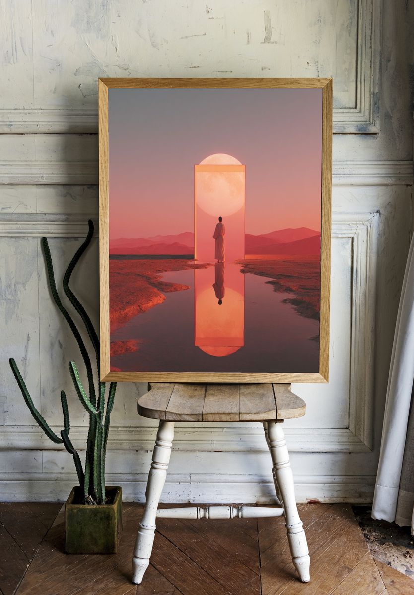 Mystical Moon Portal — Fine Art Print. — room view 1
