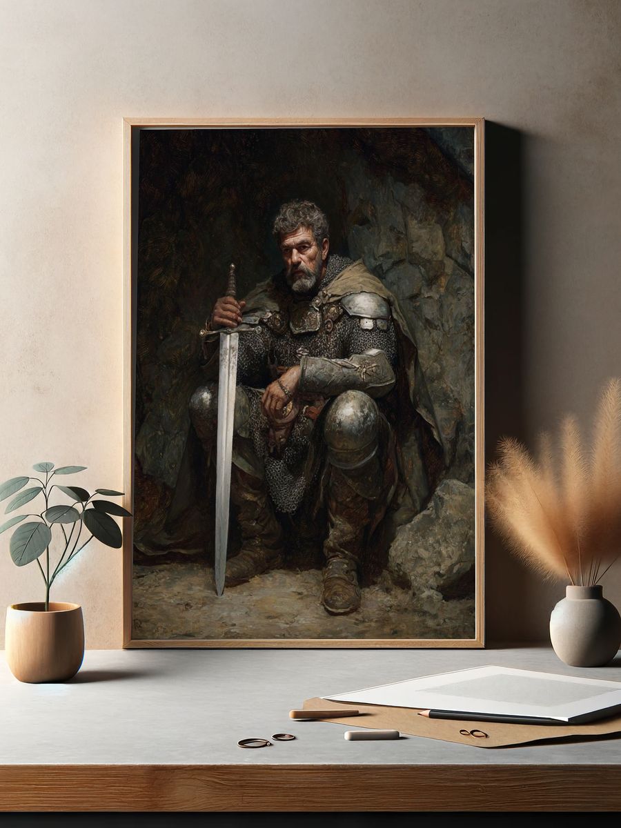 Armored Knight — Fine-Art Print. — room view 2