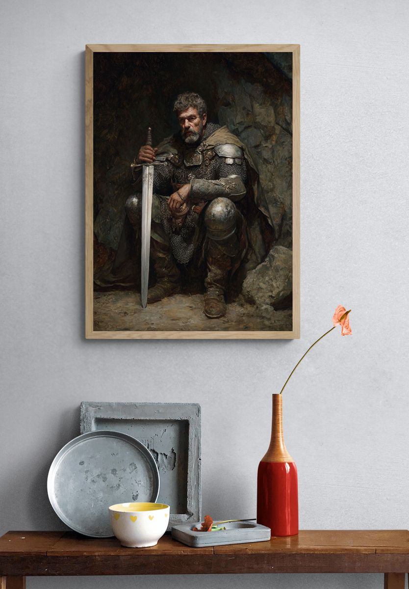 Armored Knight — Fine-Art Print. — room view 3