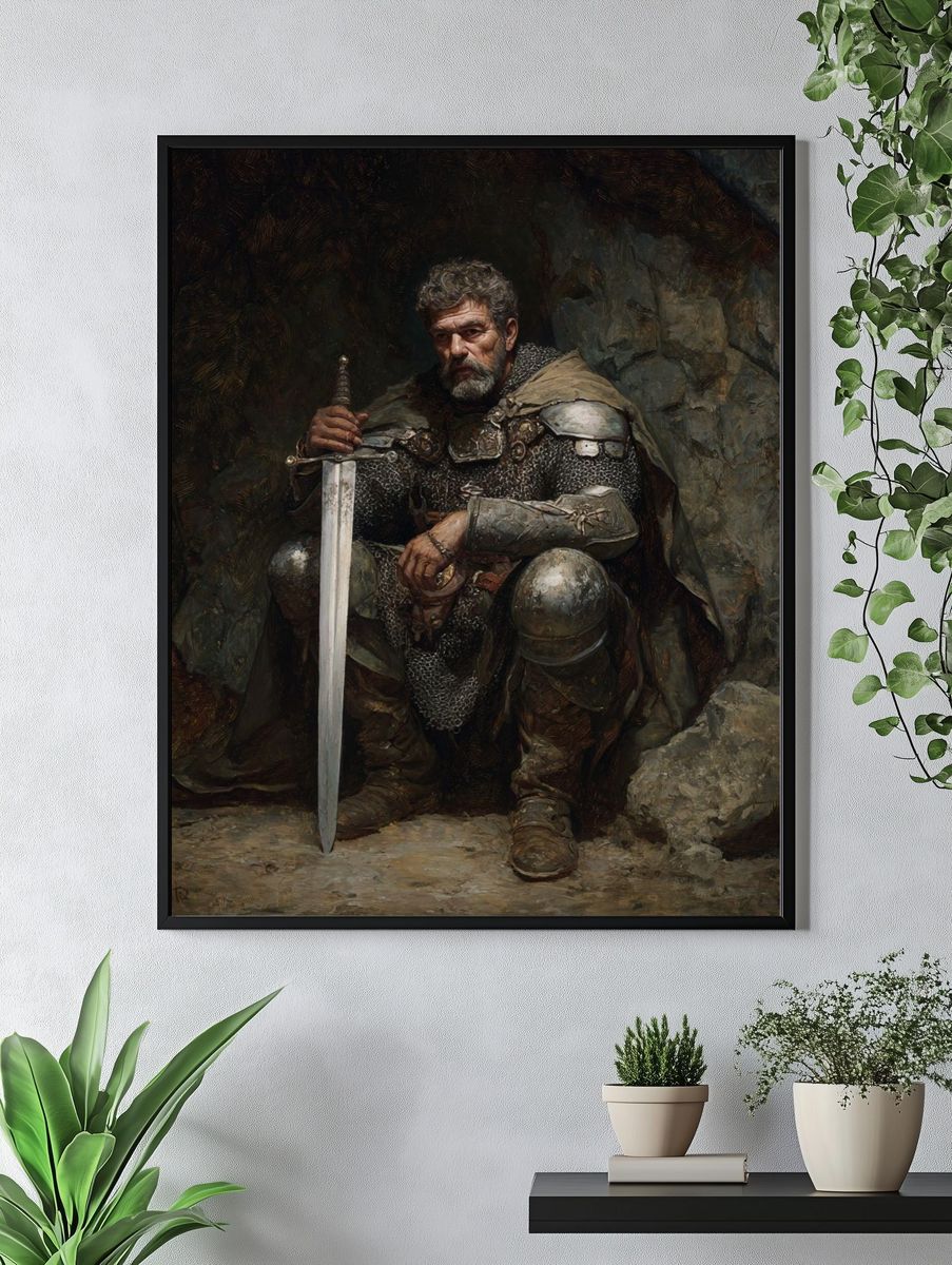 Armored Knight — Fine-Art Print. — room view 4