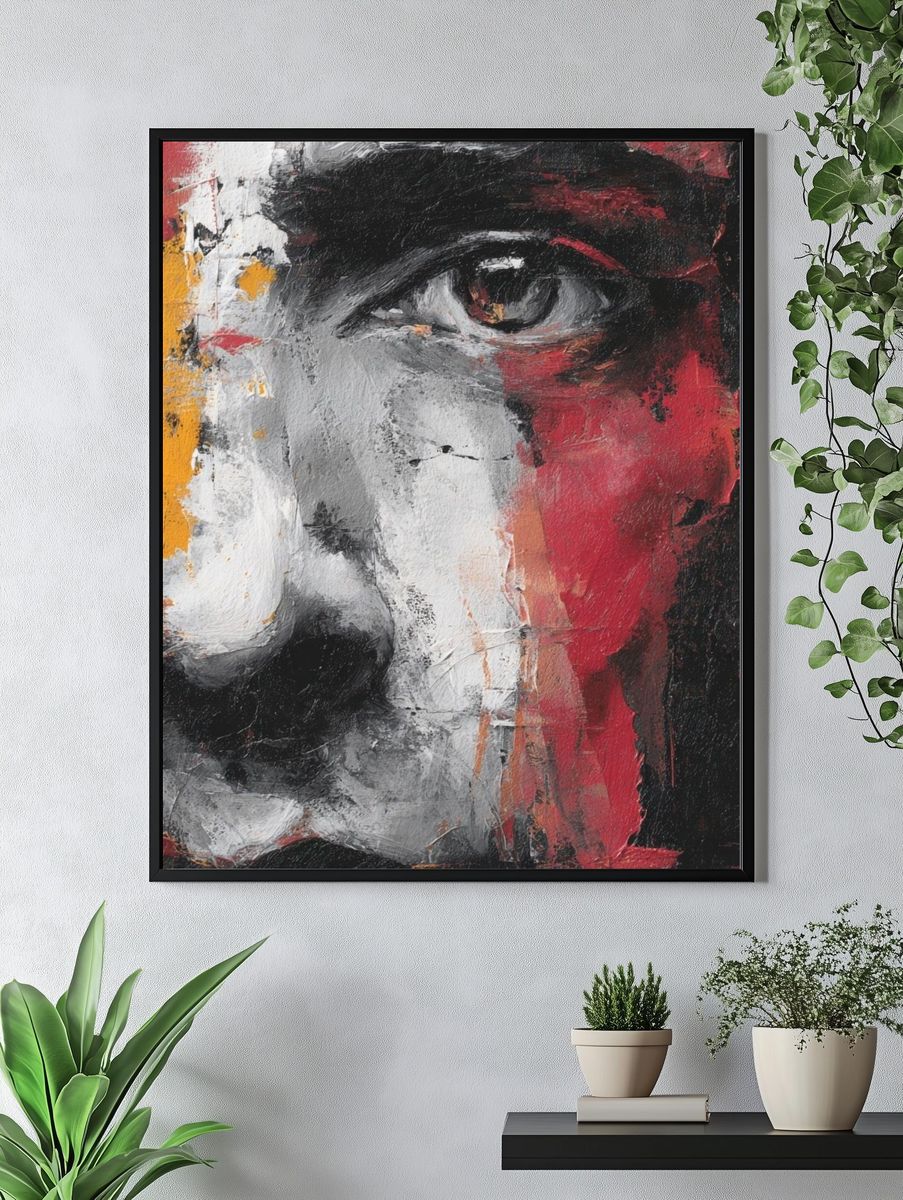 Abstract Face Portrait Print. — room view 4