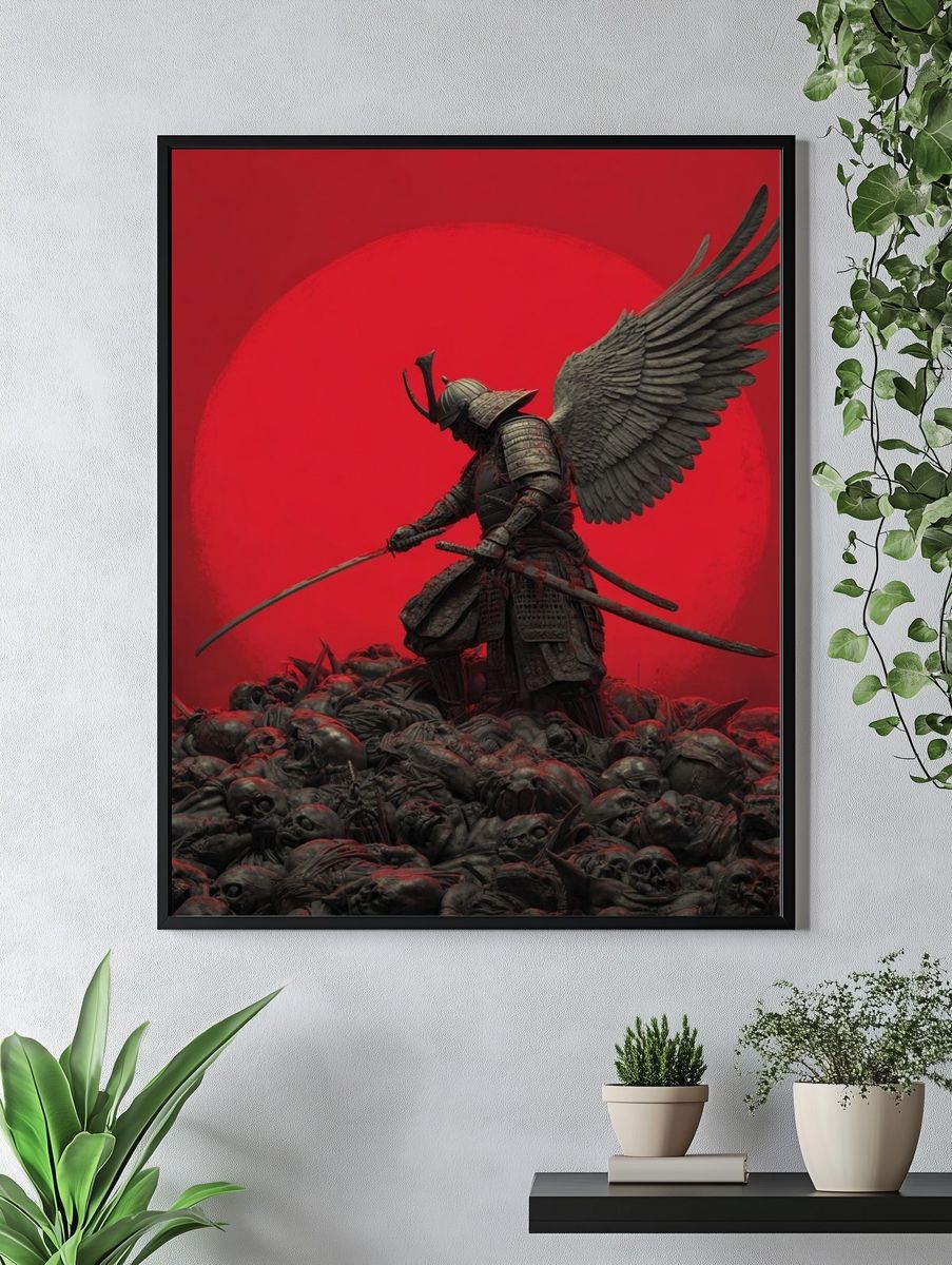 Samurai Warrior with Wings — Fine Art Print. — room view 4