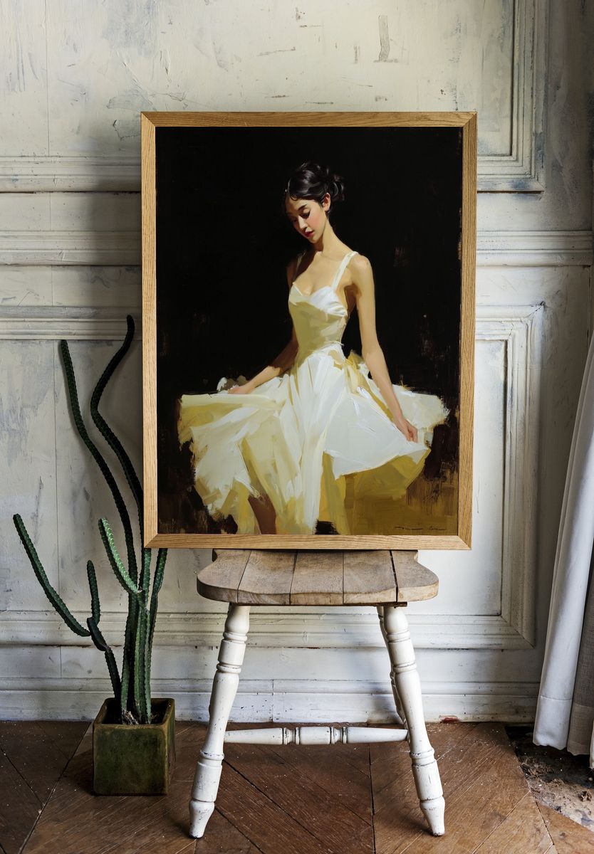 Elegant Ballet Portrait Print. — room view 1