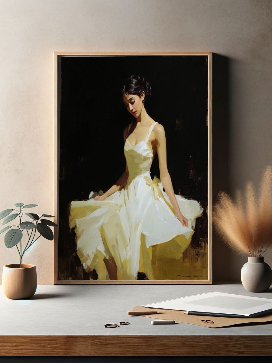 Elegant Ballet Portrait Print. — room view 2