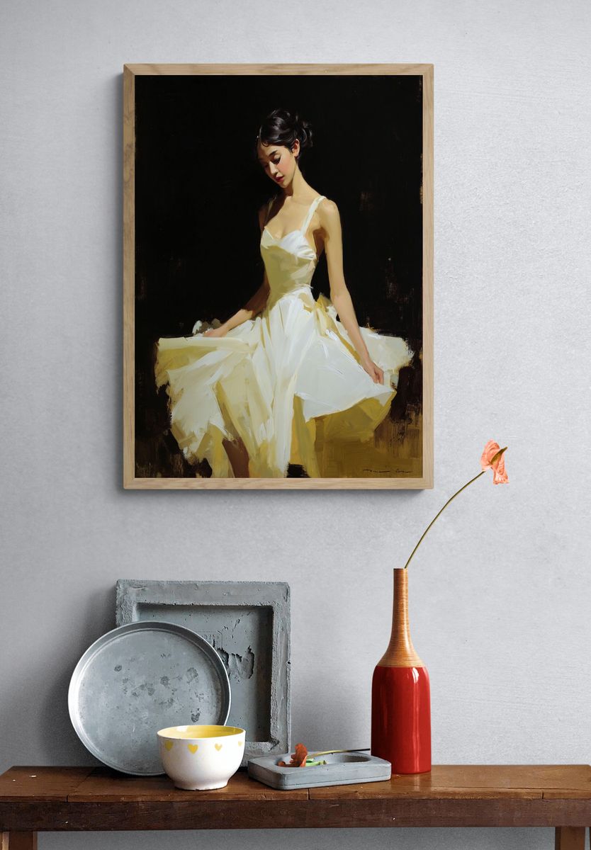 Elegant Ballet Portrait Print. — room view 3