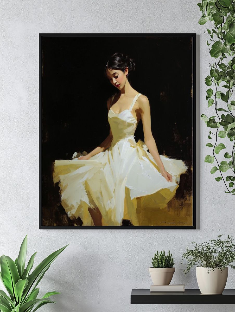 Elegant Ballet Portrait Print. — room view 4