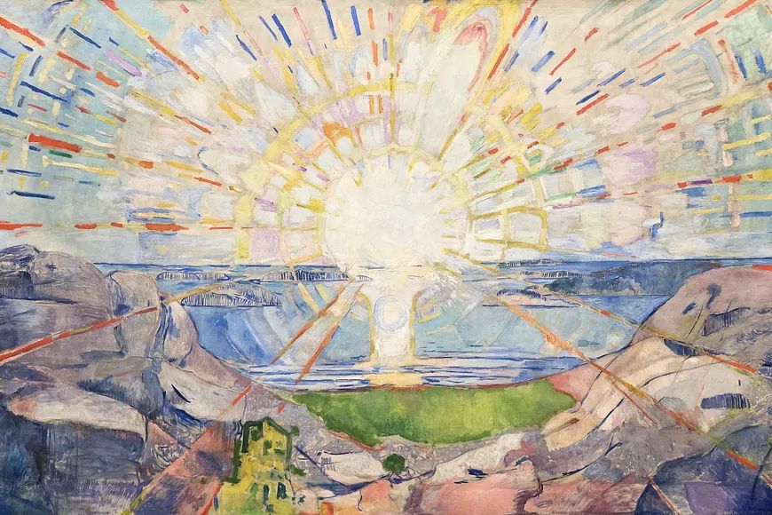 Edvard Munch's Solenintro (1912-1913). Original. poster — fine-art art