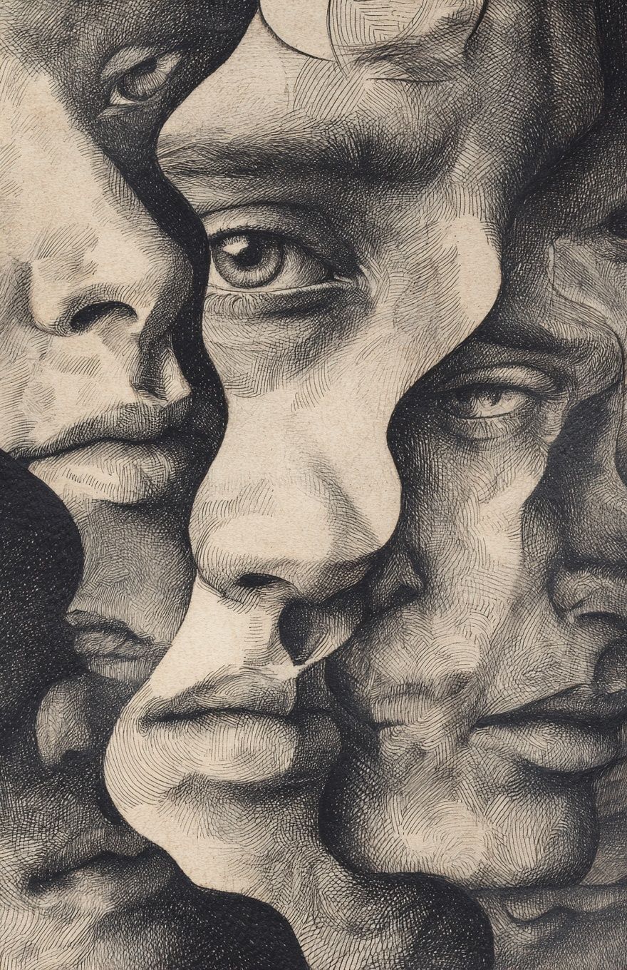 Faces in Shadows — Fine Art Print. poster — fine-art art