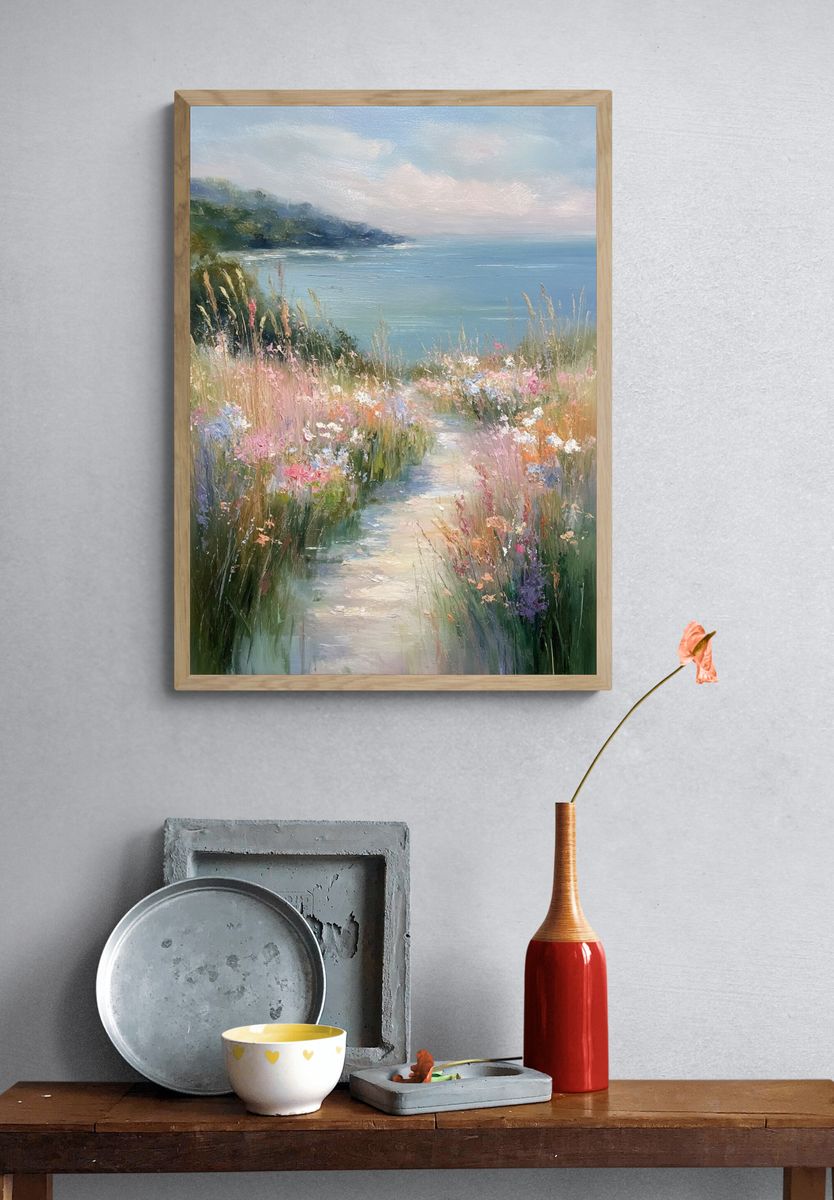 Coastal Wildflower Path Fine-Art Print. — room view 3