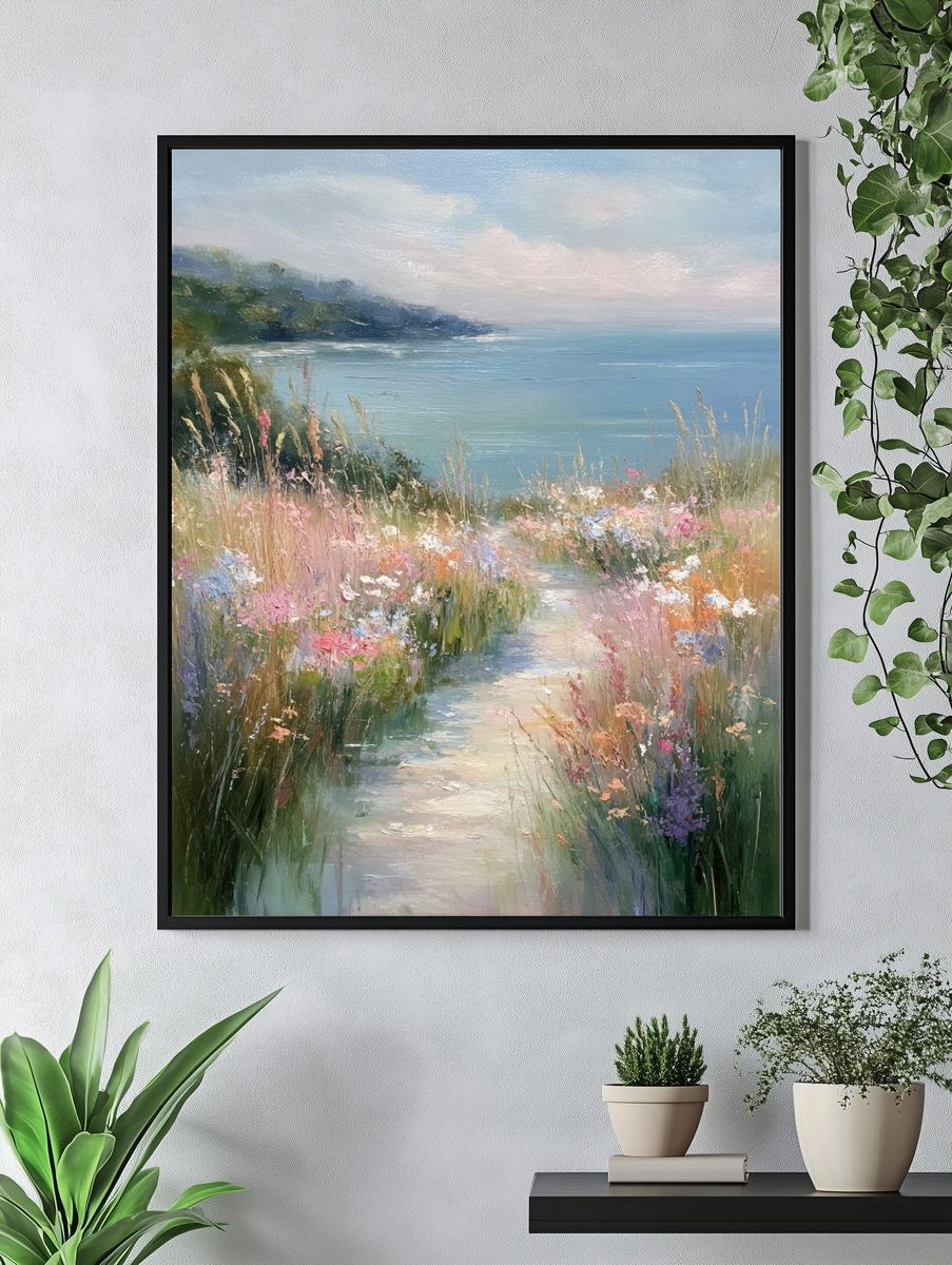 Coastal Wildflower Path Fine-Art Print. — room view 4