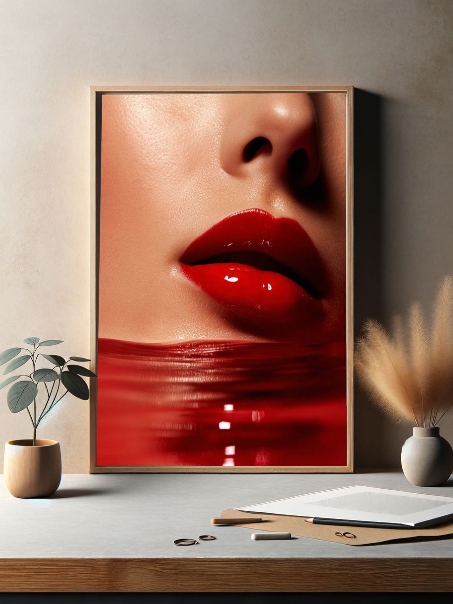 Red Lips — Fashion Photography Print. — room view 2