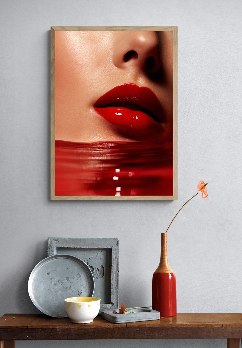 Red Lips — Fashion Photography Print. — room view 3