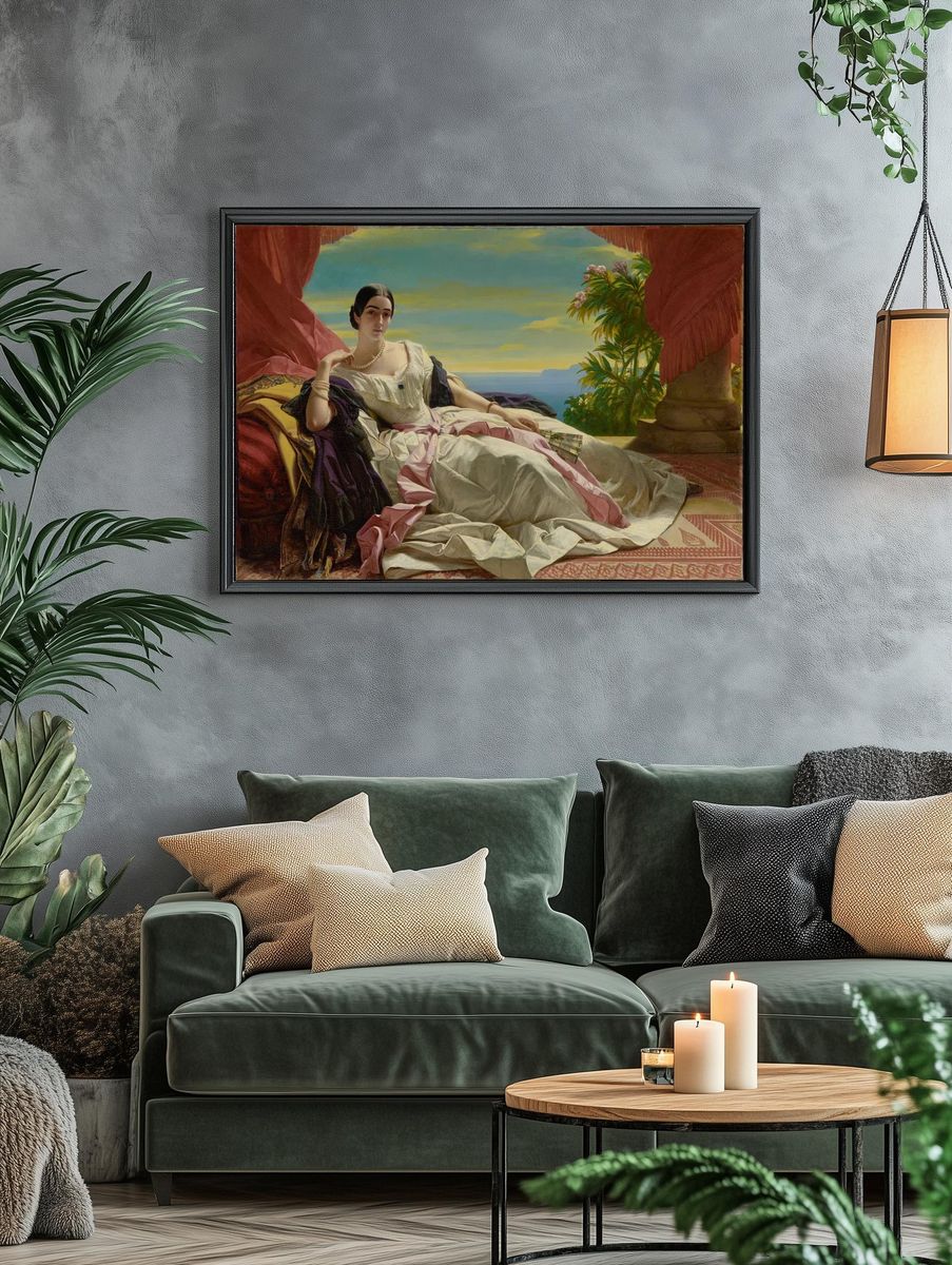 Elegant Lady by the Sea — Fine Art Print. — room view 4