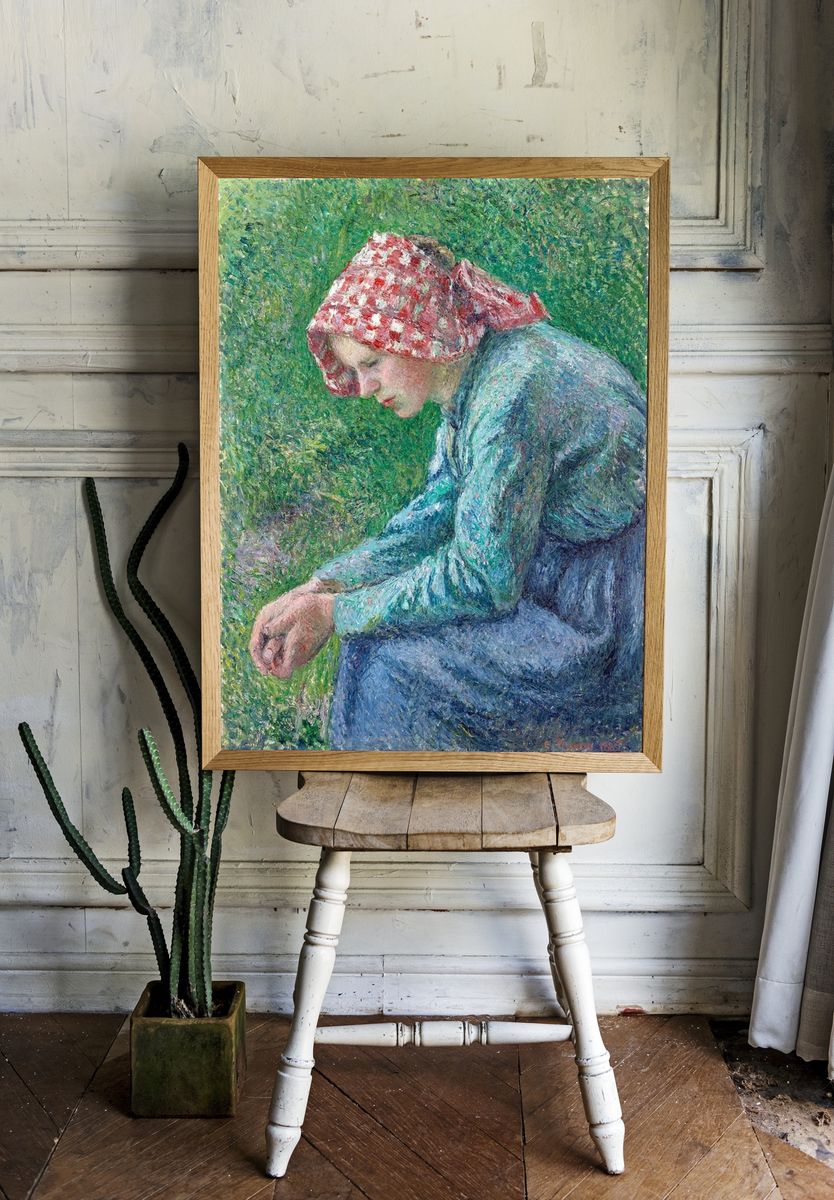 Contemplative Woman — Fine Art Print. — room view 1