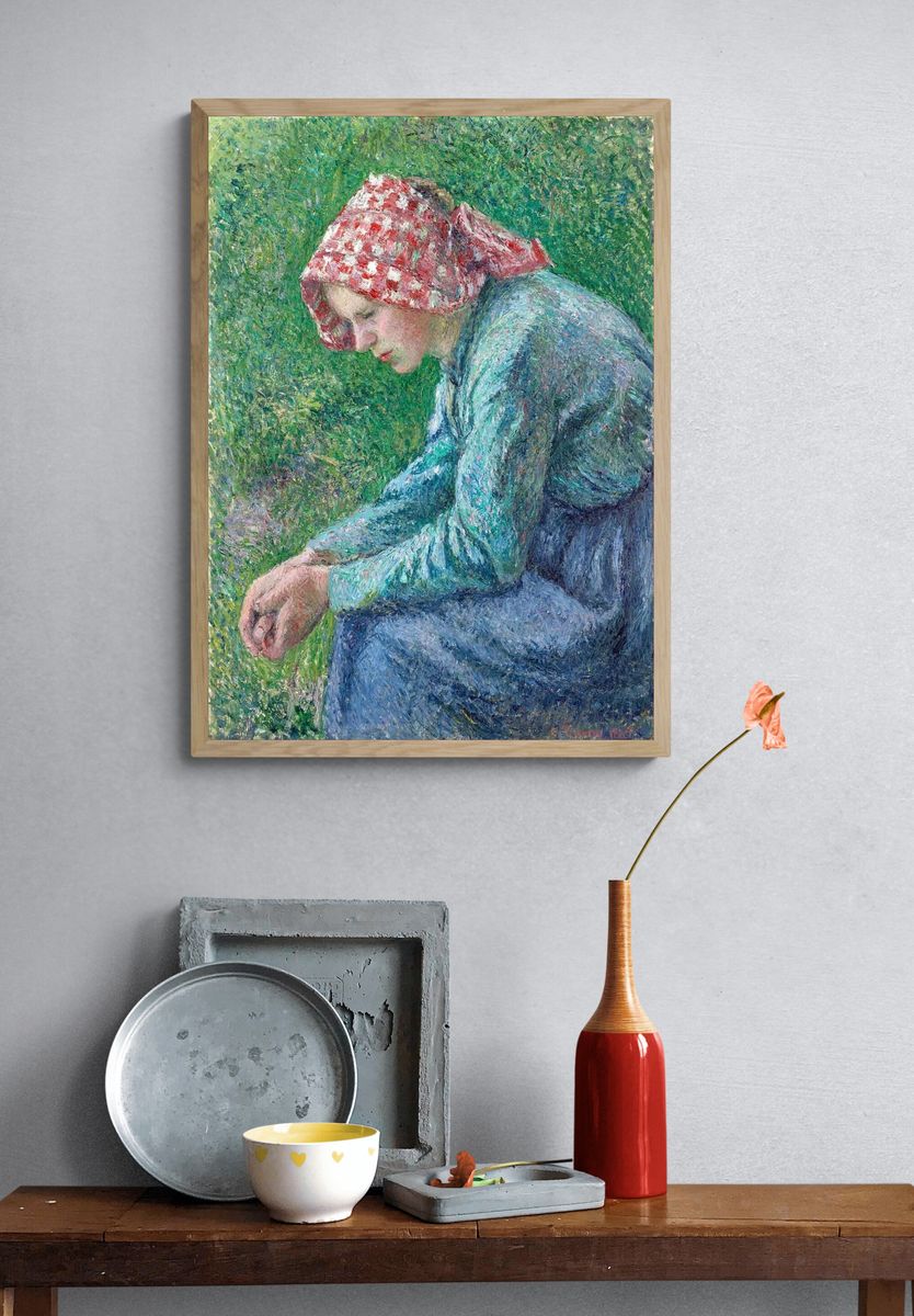 Contemplative Woman — Fine Art Print. — room view 3