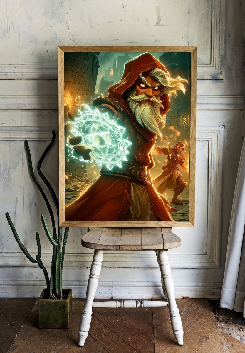 Mystical Sorcerer — Fantasy Art Print. — room view 1