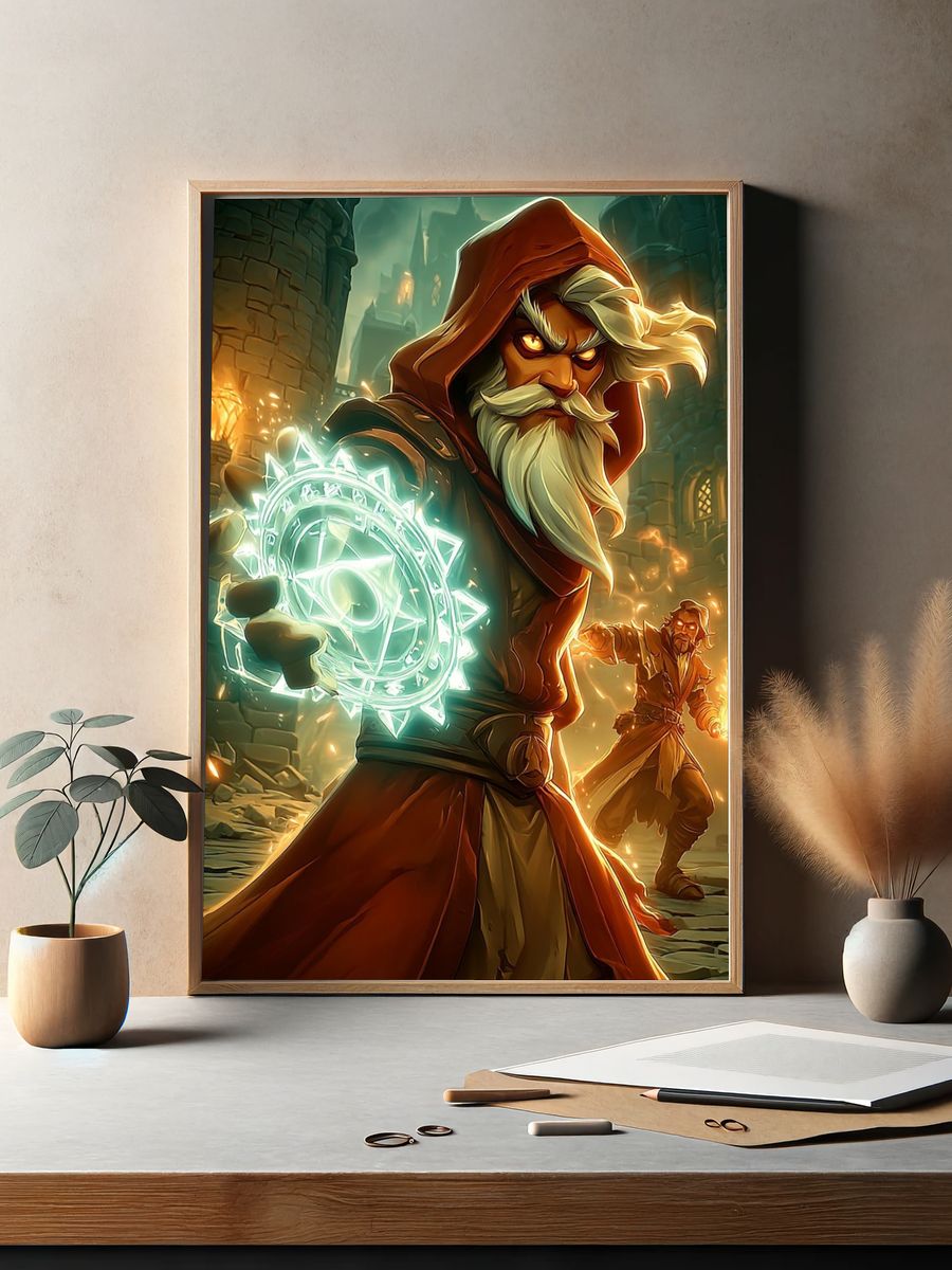 Mystical Sorcerer — Fantasy Art Print. — room view 2