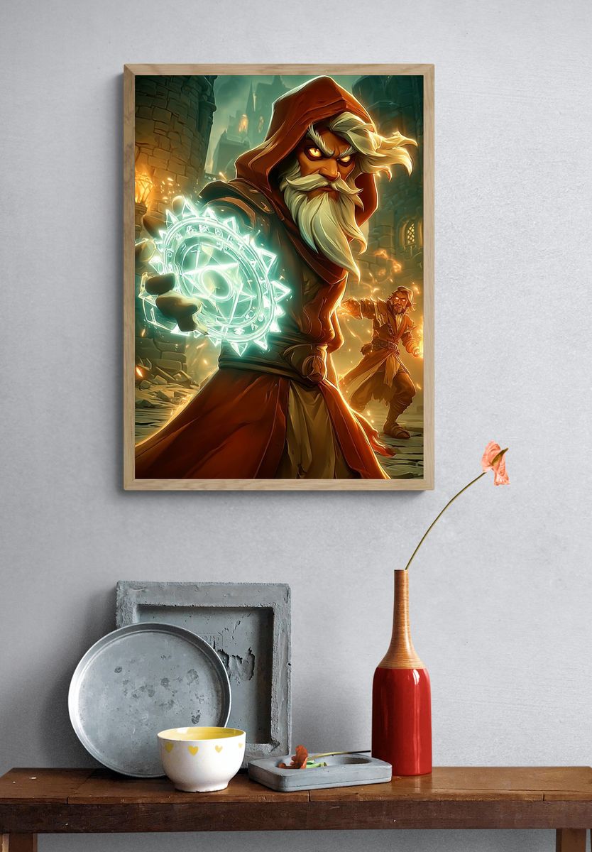 Mystical Sorcerer — Fantasy Art Print. — room view 3