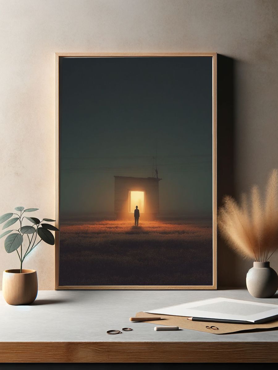 Mysterious Doorway in Fog — Fine Art Print. — room view 2