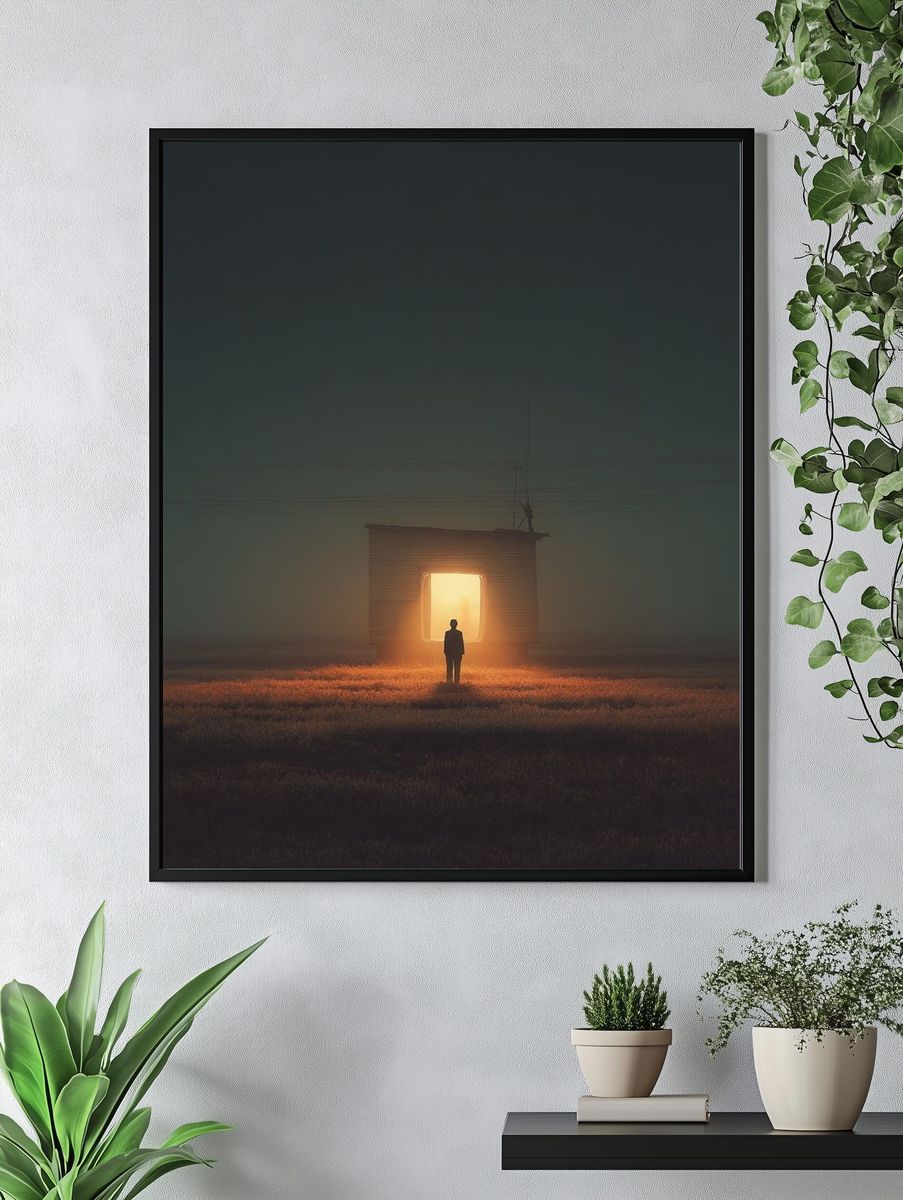 Mysterious Doorway in Fog — Fine Art Print. — room view 4